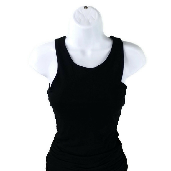 Standard James Perse Black Sleeveless Ruched Waist Mini Dress Womens Size 2 - Picture 3 of 15